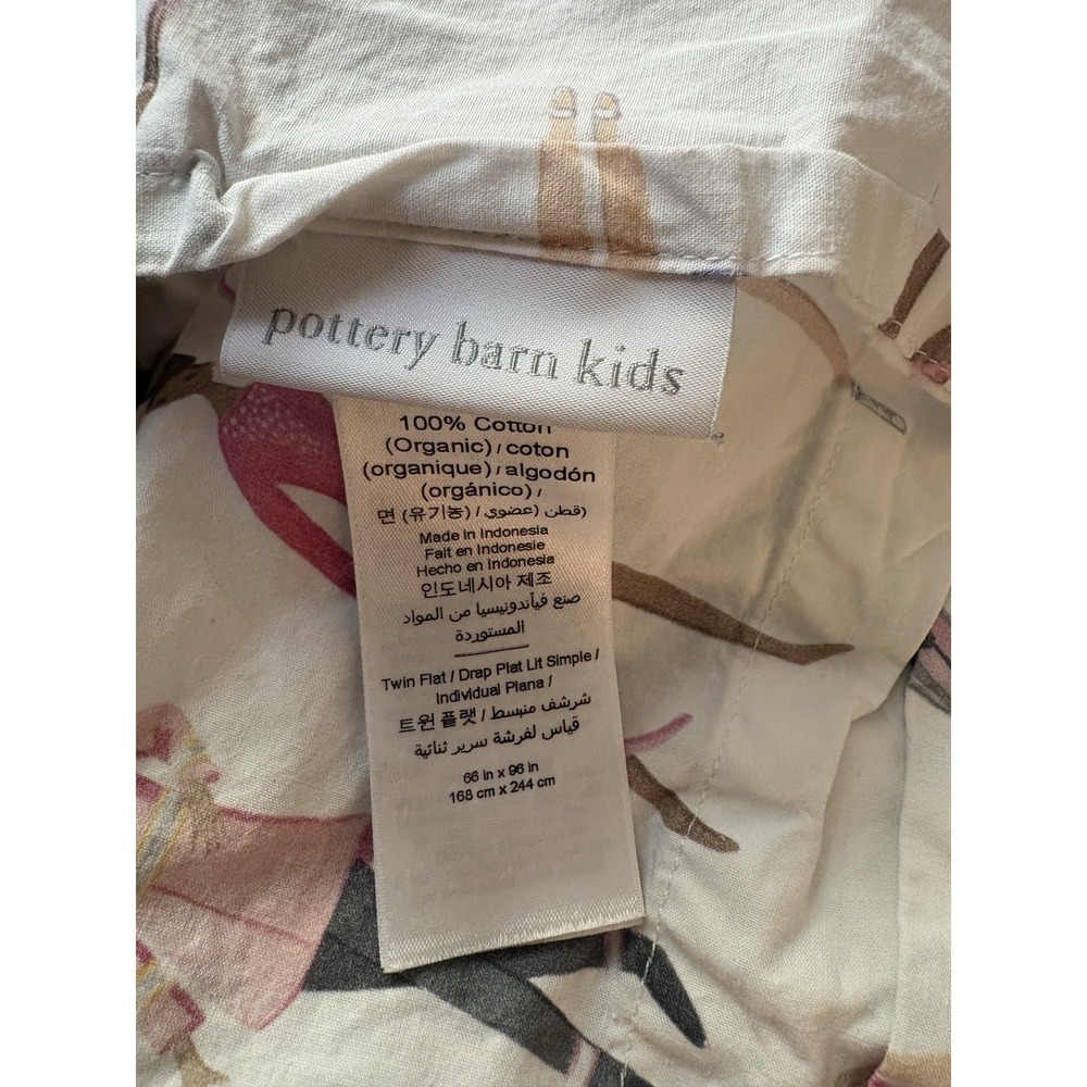 POTTERY BARN Kids Barbie TWIN Organic Cotton FLAT Sheet only Multicolor - Picture 7 of 8